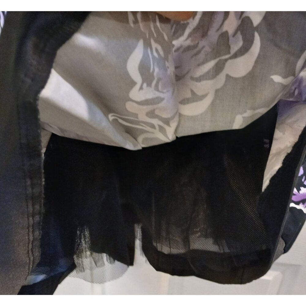 Teeze Me Jr Dress Size 3 Black Purple Floral Cotton Blend Sleeveless NWT #I-12 - Picture 9 of 13